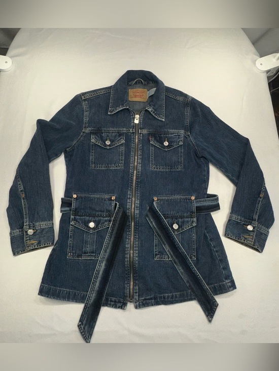 Levi's Jackets & Blazers - Vintage Y2K Levis Bush Jacket Full Zip Denim Jean Belted Chore Jacket Size Large